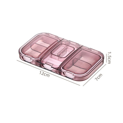 FSPB-005 4 Compartments Travel Pill Organizer, Daily Pill Case Portable Pill Box with Medicine Cutter