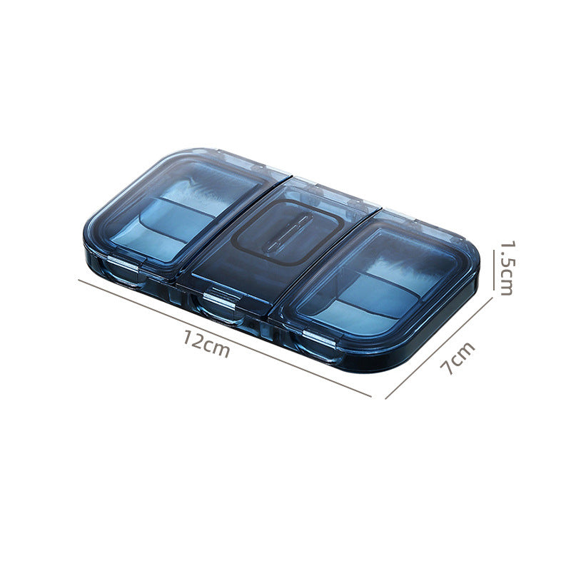 FSPB-005 4 Compartments Travel Pill Organizer, Daily Pill Case Portable Pill Box with Medicine Cutter