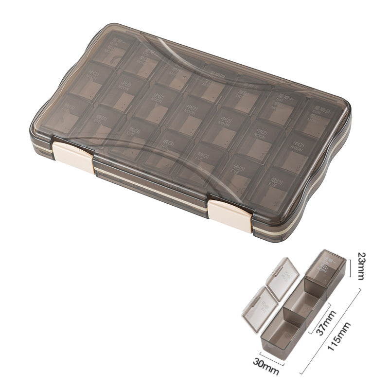 FSPB-004 Pill Box 7 Day, Large Pill Cases Organizers，Removable 4 Times a Day Pill Holder