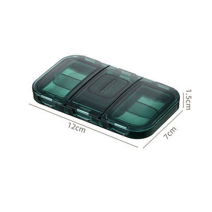 FSPB-005 4 Compartments Travel Pill Organizer, Daily Pill Case Portable Pill Box with Medicine Cutter