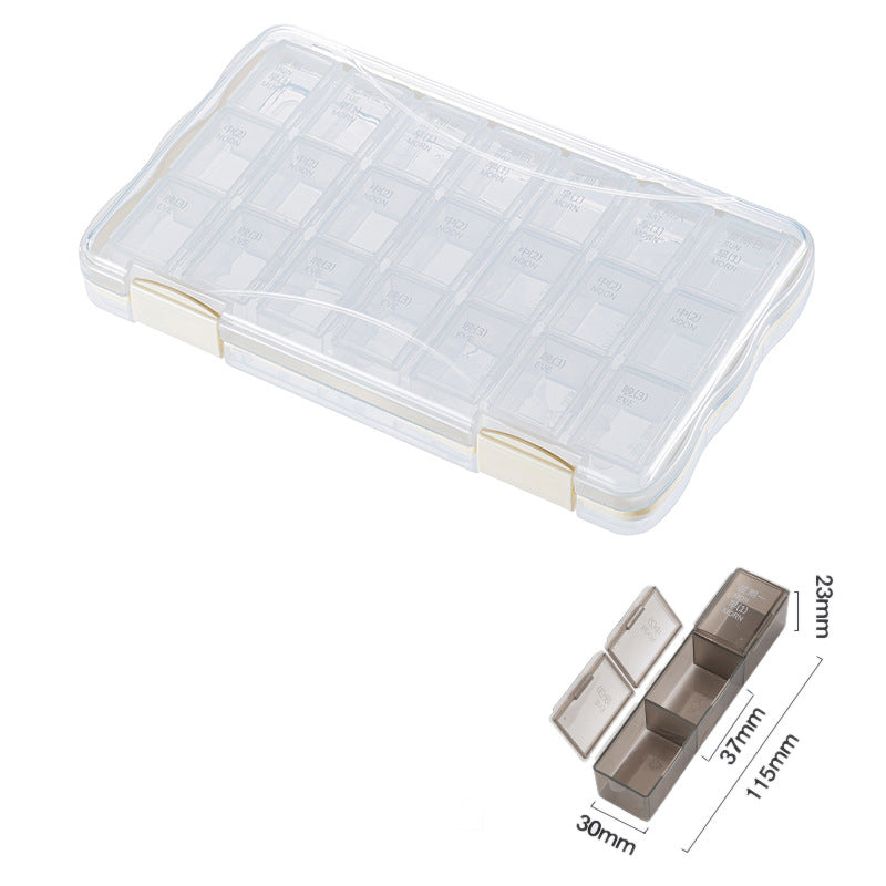 FSPB-004 Pill Box 7 Day, Large Pill Cases Organizers，Removable 4 Times a Day Pill Holder