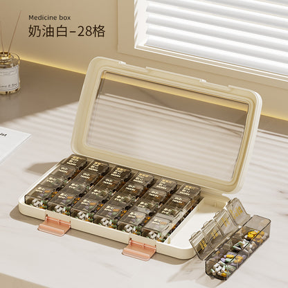 FSPB-003 Extra Large Weekly Pill Organizer 4 Times a Day,XL Large Pill Box, 7 Day Medicine Organizer