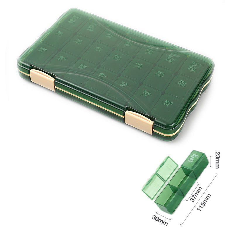 FSPB-004 Pill Box 7 Day, Large Pill Cases Organizers，Removable 4 Times a Day Pill Holder